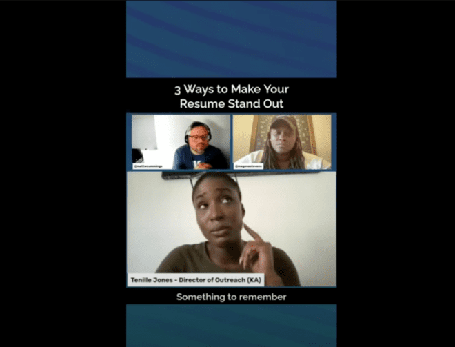 three people on zoom discussing ways to make your resume stand out.
