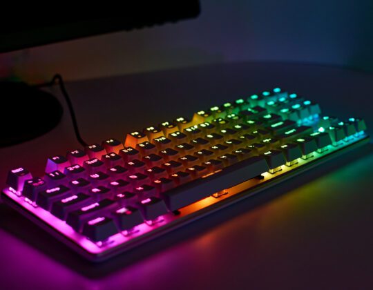 multicolored backlit mechanical keyboard