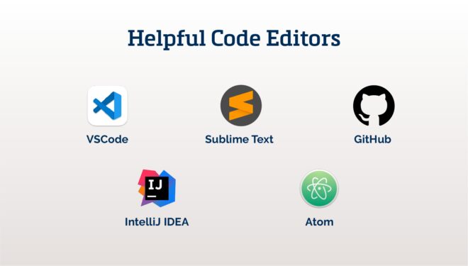 Most common helpful code editors